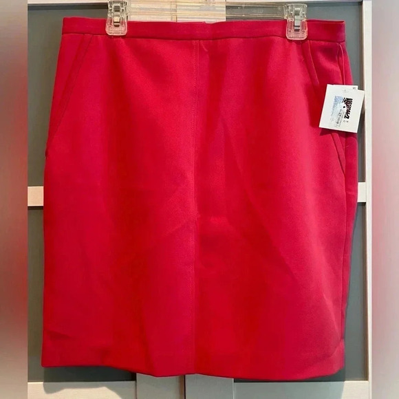 Anne Klein Zip Fully Lined Collarless CareerJacket Breton Red Women's 10 NWOT - Picture 7 of 8